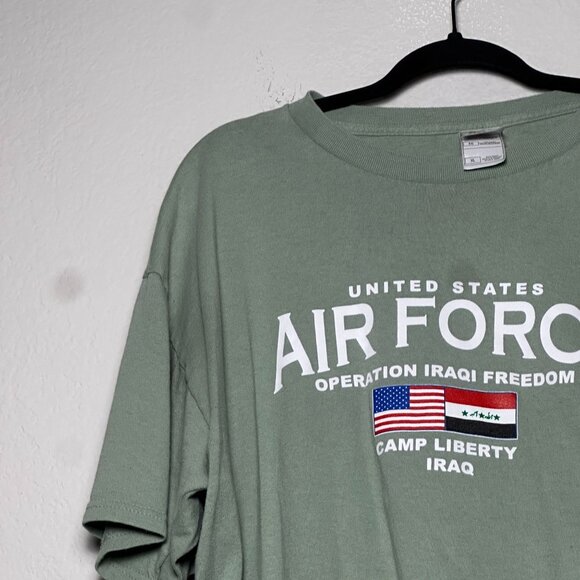 VTG United States Military Air Force Operation Iraqi Freedom Shirt Men XL Green - Picture 5 of 6